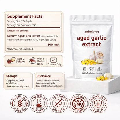 ELUX Aged Garlic Extract™ - 7500mg Odourless Softgels